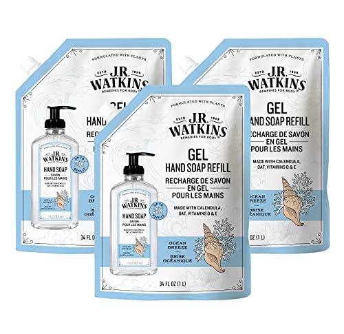 J. R. Watkins Гелевое сапун за ръце Овлажняващ крем за измиване на ръцете, Напълно Естествен, Без алкохол, Без насилие, Направено в САЩ,