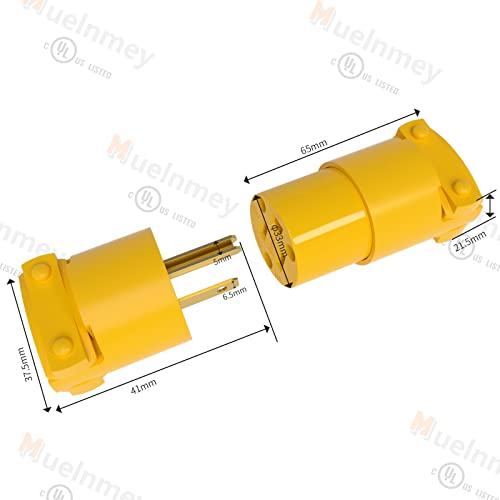 Muelnmey 1 комплект удлинительных сметка на електрическа замяна щепсели и съединители NEMA 5-15 P и 5-15 R 15A 125 НА с жълт корпус,