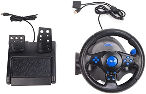 Игралното Гоночное волан с педали, Съвместим с PS3/PS2 /PC, Гоночное волана 3 в 1, USB-Вибрационное на волана, завъртете волана