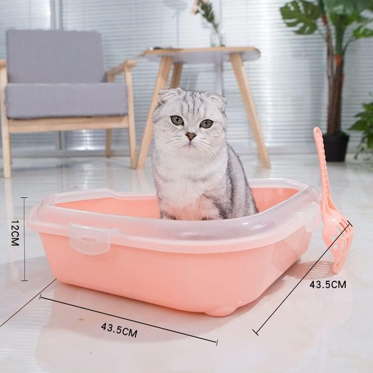 SLATIOM котешката тоалетна за котки със защита от Пръски вода, Тава за тоалетни за домашни любимци, Открит плувен Триъгълник, е Много