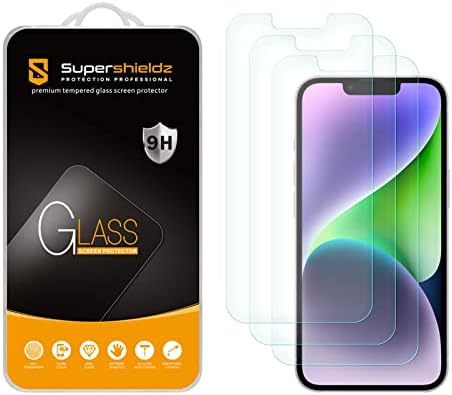 (3 опаковки) Supershieldz е Предназначена за iPhone 14 / iPhone 13 / iPhone 13 Pro (6,1 инча), Протектор на екрана от закалено Стъкло,