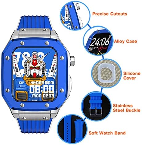 Модификация ZEDEVB министерството на отбраната Kit Метална Рамка, Силиконови Каишка За Apple Watch Band Case Series 8 7 45 ММ 44 ММ