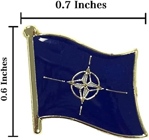A-ONE Значка с емблемата на хартата на НАТО, с метален блясък + Нашивка на военна яке-бомбер на Организацията на Северноатлантическия договор