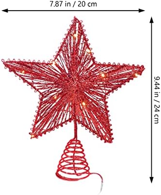 SOIMISS Коледен Декор Коледно led Звезден Topper за Елхи: Блестяща 3D Червена Звезда На Върха на Дървото Коледна Празнична Украса