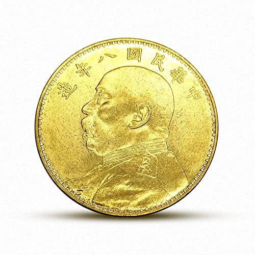 на осмата година от съществуването на Китайската Република Сребърен долар Юан Датоу Антични Сребро Кръгла Златна монета
