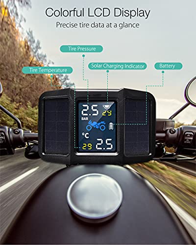 Kujo Универсална Система за Контрол на налягането в гумите Слънчевата Енергия USB ГУМИТЕ Водоустойчив LCD дисплей Мотоциклет