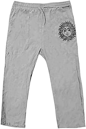 Мъжки Памучни Ленени Панталони WENKOMG1, Основни Удобни Панталони Средно тегло На съвсем малък, бързо съхнещи Свободни Ежедневни Панталони
