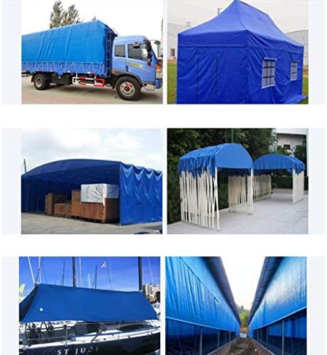 350 г / м2 Външни платно листове ултра силна синя водоустойчива трайно покритие от tarps с проушинами (5 м X 8 м) (Дължина: