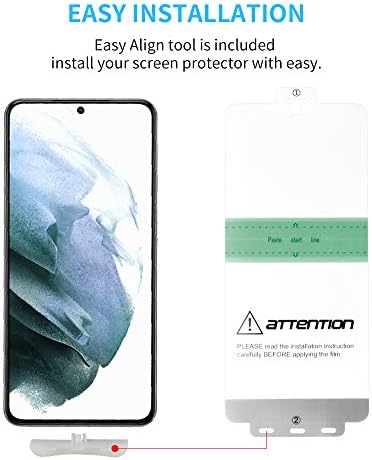ULZHXY е Съвместим с Samsung Galaxy S21 Plus 2 опаковки със защитно фолио от гъвкави TPU + 2 опаковки със защитно фолио за