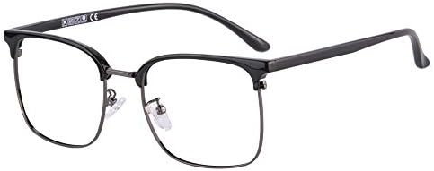 Очила за четене MEDOLONG TR90 с анти-синя светлина в рамка с антибликовыми лещи-LH6632(C1, анти-син, 200)