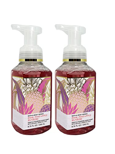 Bath & Body Works Нежно Пенящееся сапун за ръце Pink Pineapple Sunrise, 8,75 Унции, 2 (Розов сок от изгрев)