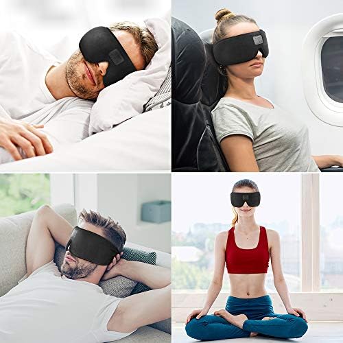 Слушалки BLUEEAR Sleep Bluetooth 3D Маска за очи Блокира светлината и шума на сън, на пътуване и прием на медикаменти и Меки миещи