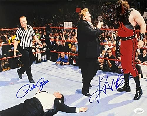 Пийт Роуз и КЕЙН Подписаха Снимка 11x14 с Автограф от JSA Authentic WWE 12 - Снимки на MLB С автограф