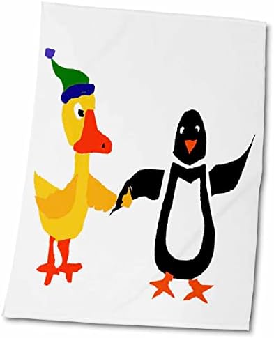 Забавно 3D уточка в вязаной шапочке, держащаяся за ръце с Пингвин - Кърпи (twl-238307-3)