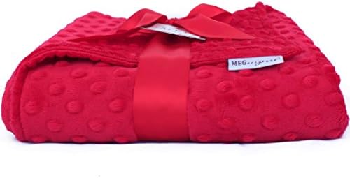 Детско одеало MEG ORIGINAL Valentine Red Minky Dot, Унисекс/Неутрален, основана на пола, Супер Меко Одеяло за Малки Момчета и Момичета