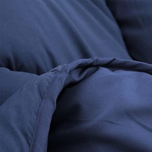 Тъмно Синьо Пуховое Алтернативно одеяло Cal King Size, Всесезонни Пододеяльная поставяне, Одеало с Ультрамягким Двойно Стеганым