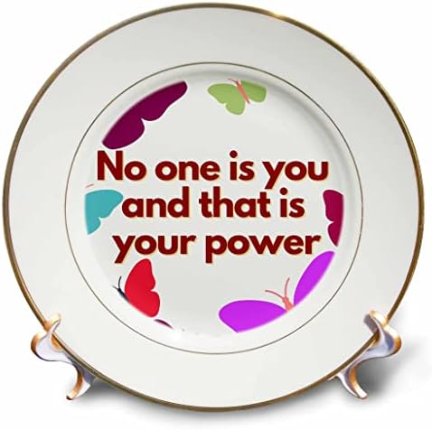 Триизмерно изображение на пеперуда с надпис No one is Your Power - Plate (cp-374790-1)