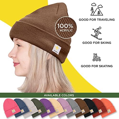 Вязаная Класическа шапка-бини в рубчик с белезници за жени и Мъже