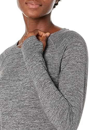 Дамски еластична риза Essentials с кръгло деколте и дълги ръкави в стил Матиран Тек (на разположение в големи размери)