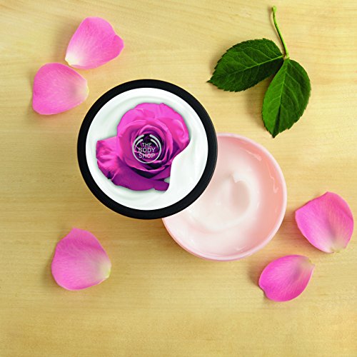 Кисело мляко за тяло на The Body Shop British Rose, овлажняващ крем за 48 часа, Веган, 6,91 течни унции