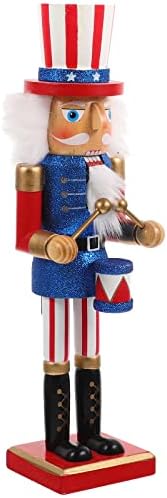 ABOOFAN Коледни Фигурки Щелкунчика Дървена Американски Войници Лешникотрошачката Барабанистът на Традиционната Статуетка Щелкунчика