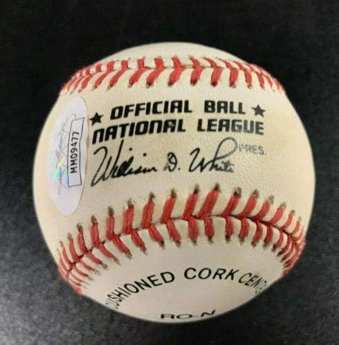 Ханк Аарон и Уили Мейс Подписаха Бейзболни топки на Американската лига бейзбол Jsa Loa с Автограф
