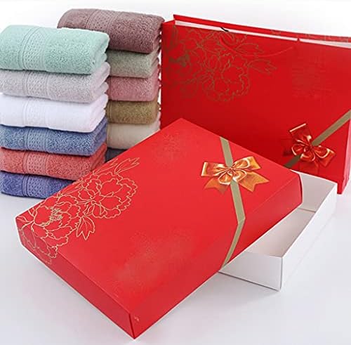 CZDYUF Памучни Подарочное Квадратна Кърпа Кърпи за баня Подарък Кутия с Бродерия от три части Комплект кърпи за бизнес