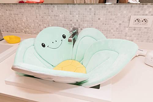 Възглавница за вана Nuby Turtle Baby за вана или мивка, Мека и лесно сохнущая Плат, 0-6 месеца, Тюркоаз