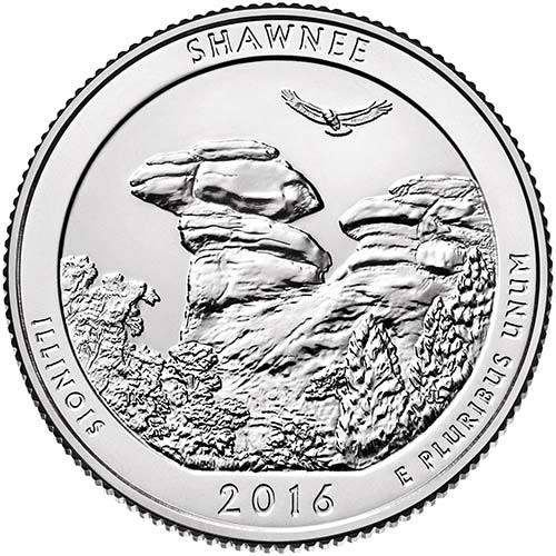 D BU Shawnee Illinois National Forest NP Quarter Choice Необращенный монетен двор на САЩ