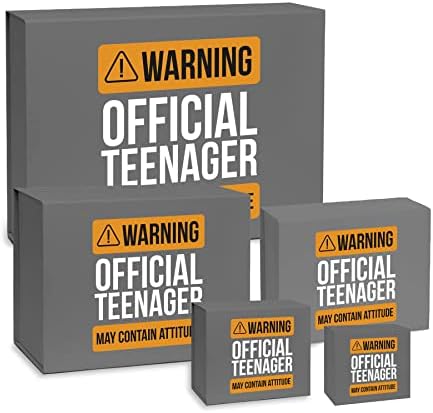 Подаръчни кутии на 13-ти рожден ден с капак - Луксозна Магнитна Подарък кутия За Подаръци на Децата на рожден Ден - Предупреждение тийнейджър