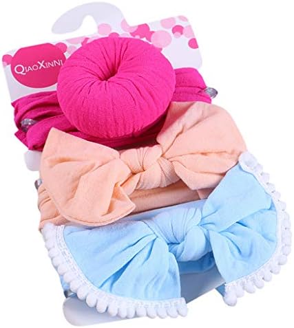 OCCOKO Baby, 3 бр., Еластичен комплект с цветен Модел, Аксесоари, Лента за коса, Превръзка на главата, Детски Аксесоари за коса с лък за Момичета