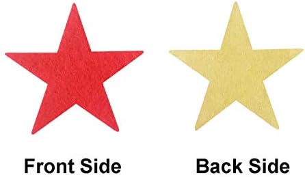 Залепваща Филцови Звезда, 1 Инчов Пухкава етикети във формата на звездички за занаяти и ръчно Шиене на работа (100 броя, червено)