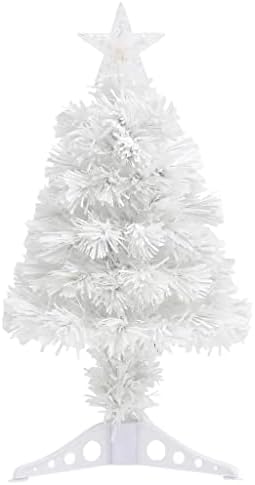 Изкуствена Коледна елха VidaXL с Бял led 25,2 Оптичен