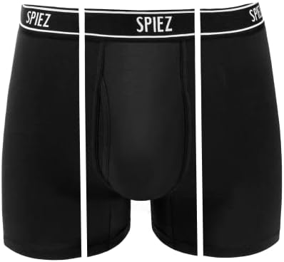 SPIEZ 3 Опаковки Мъжки чифта бельо-боксерки С отворена ширинкой, Бельо, Без етикет, Обикновена Штанина