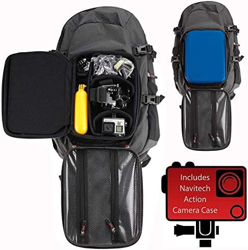 Раница за екшън камери Navitech и син калъф за съхранение с вградено нагрудным колан - Съвместим с екшън камера AKASO EK7000 Pro