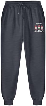 Спортни Панталони за Мъже, Ежедневни Модни Еластични Спортни Дълги Панталони Дантела с Коледните Принтом, Панталони