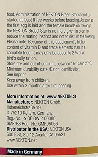 Nekton Breed-Звездна добавка за отглеждане на птици, 600 г / 21,16 унция, Бял цвят