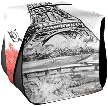 Париж-Айфеловата Кула Капак Кутии за Салфетки Правоъгълен Кожена Притежателя Кутии за Салфетки с Дръжка Диспенсер за хартиени