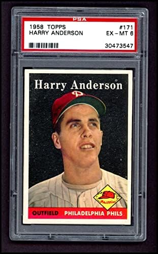 1958 Topps 171 Хари Андерсън Филаделфия Филис (Бейзболна картичка) PSA PSA 6.00 Филис