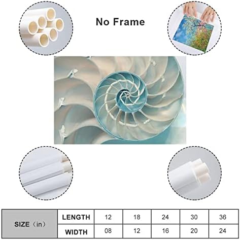 Nautilus Shell Вътрешни Стенни Художествена Перлена структура Nautilus Симетрични секция повторенията NAT Платно, Постери,