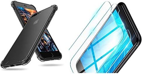 Калъф ORIbox, съвместим с iPhone, 7 Plus, калъф и стъклена защитно фолио за екран за iPhone Plus 8, 7 Plus Plus 6S, 6 Plus (5,5 инча),