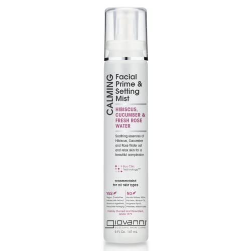 GIOVANNI Успокояващ хидратиращ крем за лице Prime Seting Mist, 5 грама. - Hibiscus + Краставица + Свежа розова вода, укрепва и отпуска