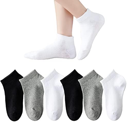 Памучни чорапи Marchare За момчета / Момичета с дълбоко деколте, Детски Безшевни Ученически Чорапи, 6 опаковки от 3 до 14 години