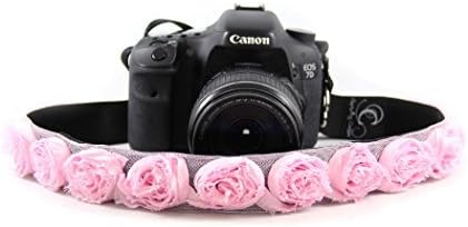 Каишка за фотоапарат Capture Couture Hibiscus Ocean 1,5 инча (кафяв)