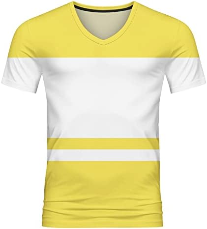 XXBR Мъжки тениски с V-образно деколте и къс ръкав, Летни Тениски в стил мозайка с цветен блок, приталенные Спортни тениски,