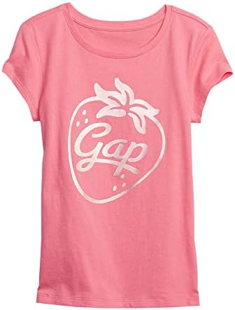 Тениска с графичен дизайн за момичета GAP с къс ръкав