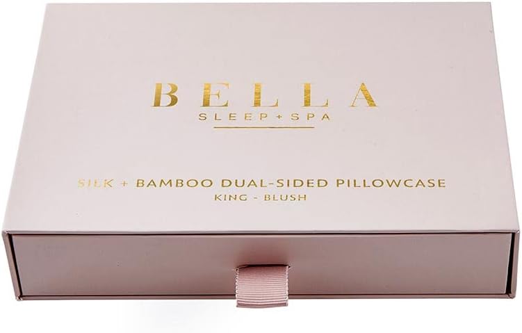 Калъфка Bella Sleep + Spa, Двустранен Калъфка от Коприна Тутового цвят за Косата и кожата, Кралски Размер, Руж