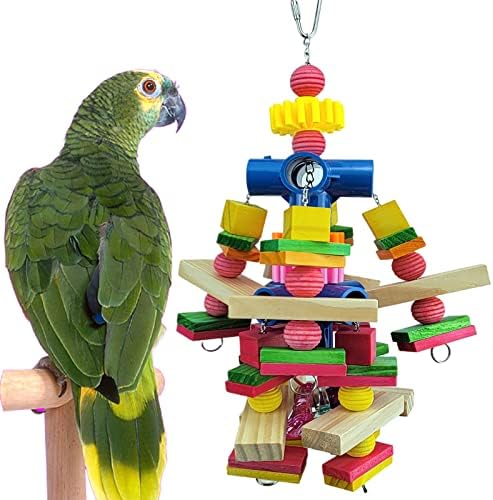 Играчки за папагали, Подходяща за африканските сиви папагали, какаду, Млади ара, на амазонската папагали и други играчки за птици на Малкия и среден размер