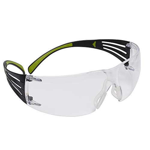 Защитни очила 3M, SecureFit, 20 броя в опаковка, ANSI Z87, Прозрачни лещи с защита срещу замъгляване и надраскване, Зелена