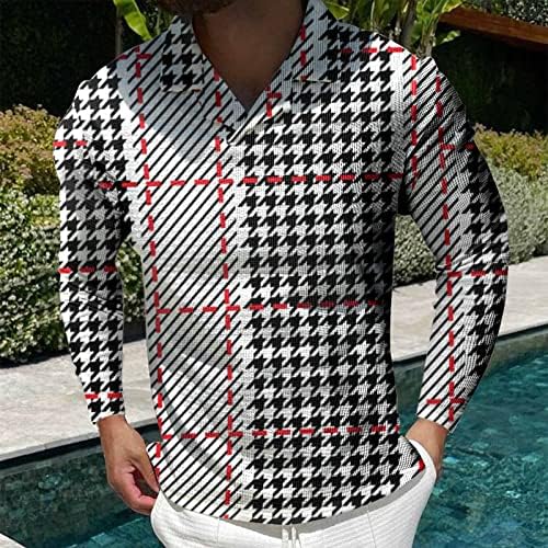 Мъжка Мода Случайни Яка 3D Дигитален Печат Тениска с Дълъг Ръкав Блуза, Топ Суха Засаждане на Мъжки Ризи
